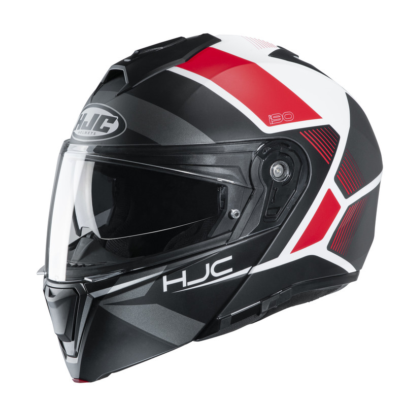 KASK HJC I90 HOLLEN BLACK/WHITE/RED 