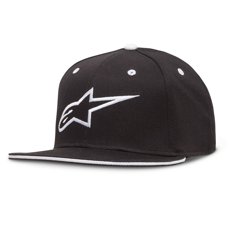 CZAPKA Z DASZKIEM ALPINESTARS AGELESS FLAT BLACK/WHITE 