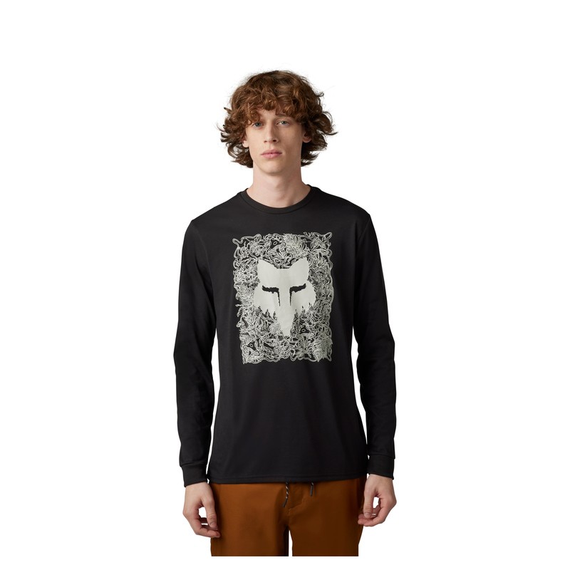 KOSZULKA Z DŁUGIM RĘKAWEM FOX AUXLRY TECH BLACK  ENDURO CROSS