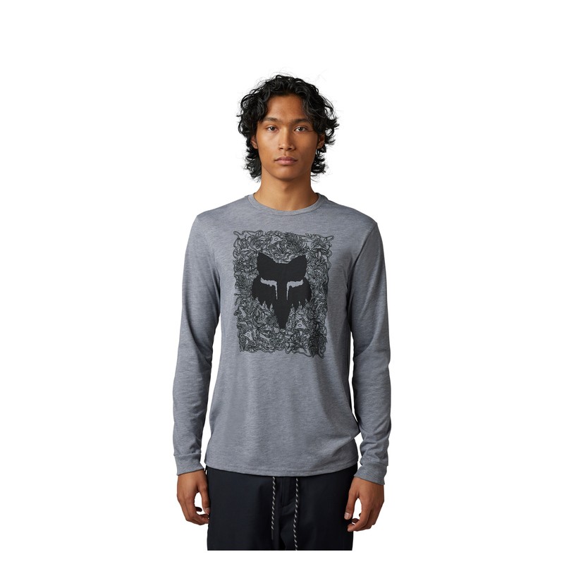 KOSZULKA Z DŁUGIM RĘKAWEM FOX AUXLRY TECH HEATHER GRAPHITE  ENDURO CROSS