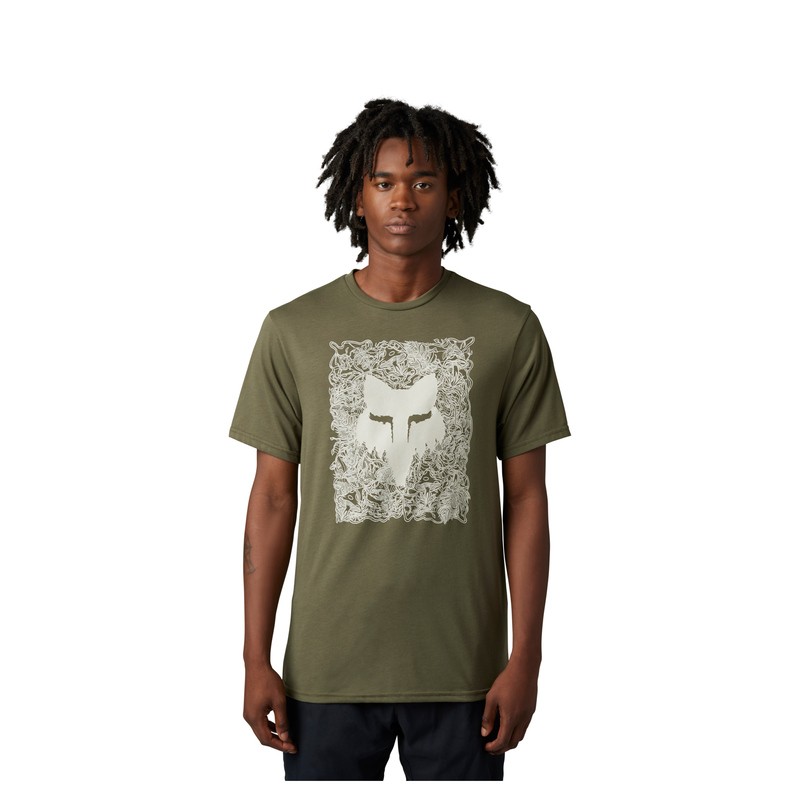 T-SHIRT FOX AUXLRY TECH OLIVE GREEN  ENDURO CROSS