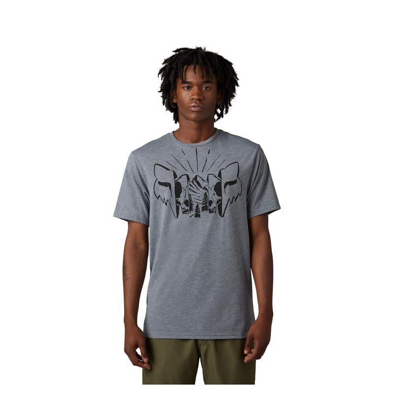 T-SHIRT FOX THE FORMAT TECH HEATHER GRAPHITE  ENDURO CROSS