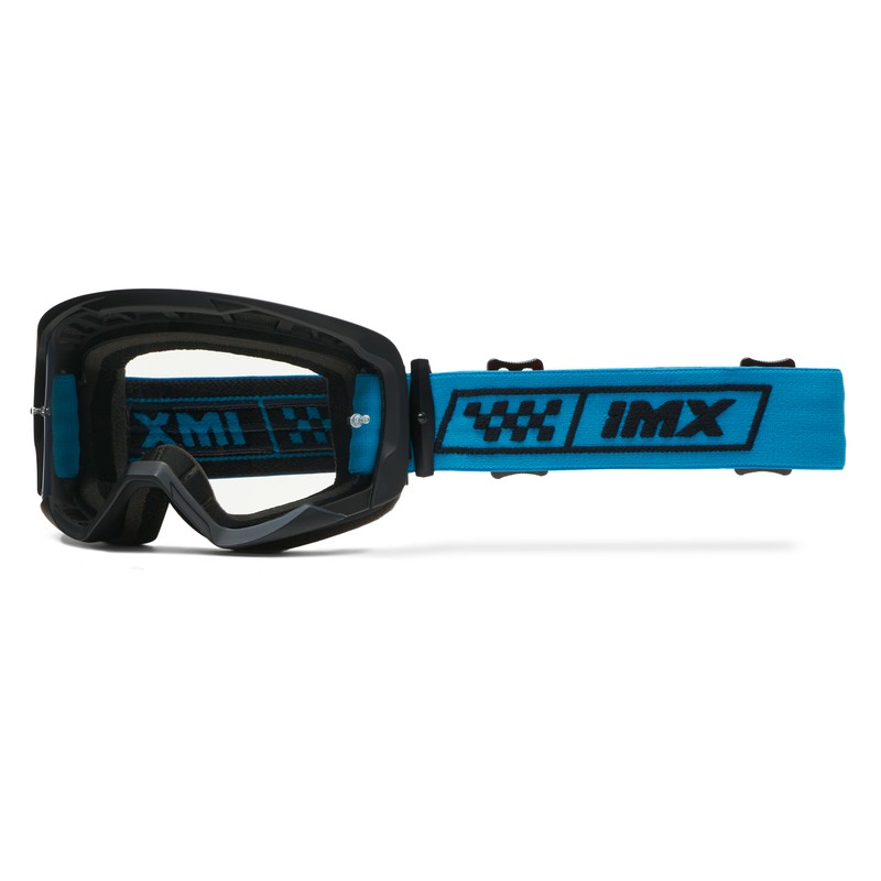 GOGLE IMX ENDURANCE RACE BLACK MATT/ BLUE - SZYBA IRIDIUM BLUE + CLEAR (2 SZYBY W ZESTAWIE) ENDURO CROSS