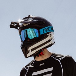 GOGLE IMX ENDURANCE RACE BLACK MATT/ BLUE - SZYBA IRIDIUM BLUE + CLEAR (2 SZYBY W ZESTAWIE) ENDURO CROSS
