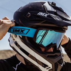 GOGLE IMX ENDURANCE RACE BLACK MATT/ BLUE - SZYBA IRIDIUM BLUE + CLEAR (2 SZYBY W ZESTAWIE) ENDURO CROSS