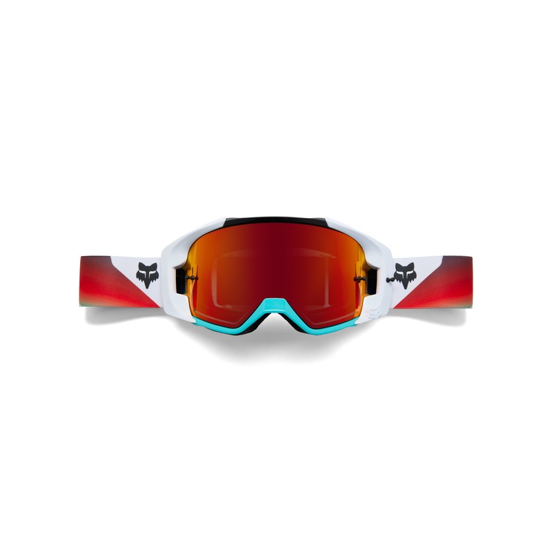 GOGLE FOX VUE SYZ BLACK/WHITE - SZYBA RED MIRROR (1 SZYBA W ZESTAWE, ZRYWKI W ZESTAWIE) ENDURO CROSS
