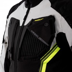KURTKA TEKSTYLNA REBELHORN BORG BLACK/GREY/FLO YELLOW 