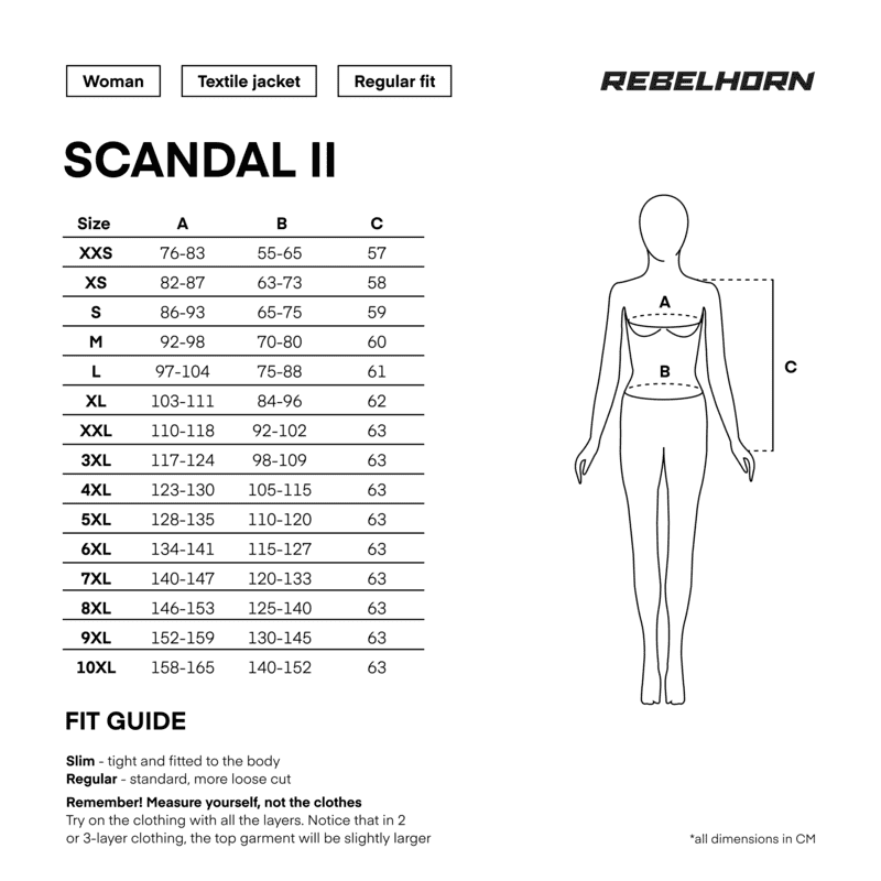 KURTKA TEKSTYLNA REBELHORN SCANDAL II LADY SILVER/BLACK XS