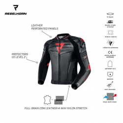 KURTKA SKÓRZANA REBELHORN VANDAL AIR BLACK 