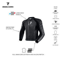 KURTKA SKÓRZANA REBELHORN VANDAL AIR BLACK 