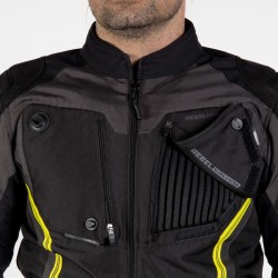 KURTKA TEKSTYLNA REBELHORN BORG BLACK/DARK GREY/FLO YELLOW 