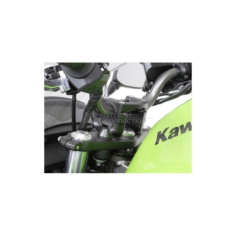 ZESTAW PODWYŻSZAJĄCY KIEROWNICĘ 22MM, KAWASAKI ER-6 N/F (08-), PODWYŻSZENIE 20MM, SW-MOTECH BLACK