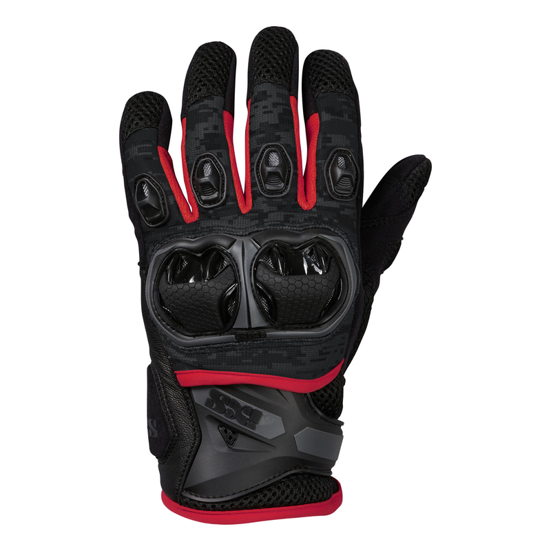 RĘKAWICE SKÓRZANO-TEKSTYLNE IXS MONTEVIDEO AIR S BLACK/GREY/RED 