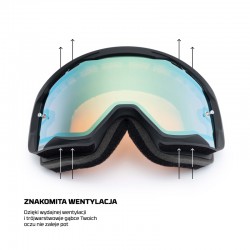 GOGLE IMX ENDURANCE FLIP BLACK MATT/ BLACK - SZYBA IRIDIUM GOLD + CLEAR (2 SZYBY W ZESTAWIE) ENDURO CROSS