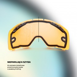 GOGLE IMX ENDURANCE FLIP BLACK MATT/ BLACK - SZYBA IRIDIUM GOLD + CLEAR (2 SZYBY W ZESTAWIE) ENDURO CROSS