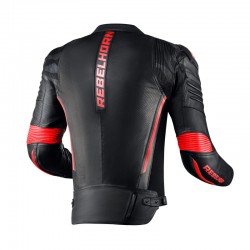 KURTKA SKÓRZANA REBELHORN VANDAL BLACK/FLO RED 