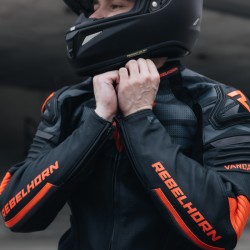 KURTKA SKÓRZANA REBELHORN VANDAL BLACK/FLO RED 