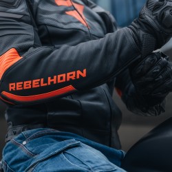 KURTKA SKÓRZANA REBELHORN VANDAL BLACK/FLO RED 