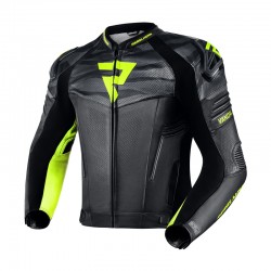 KURTKA SKÓRZANA REBELHORN VANDAL BLACK/FLO YELLOW 