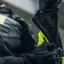 KURTKA SKÓRZANA REBELHORN VANDAL BLACK/FLO YELLOW 