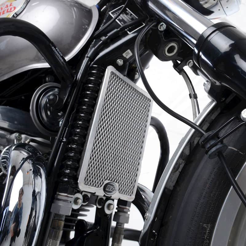OSŁONA CHŁODNICY OLEJU RG RACING ROYAL ENFIELD 650 INTERCEPTOR 19-/650 CONTINENTAL GT 19-, SILVER