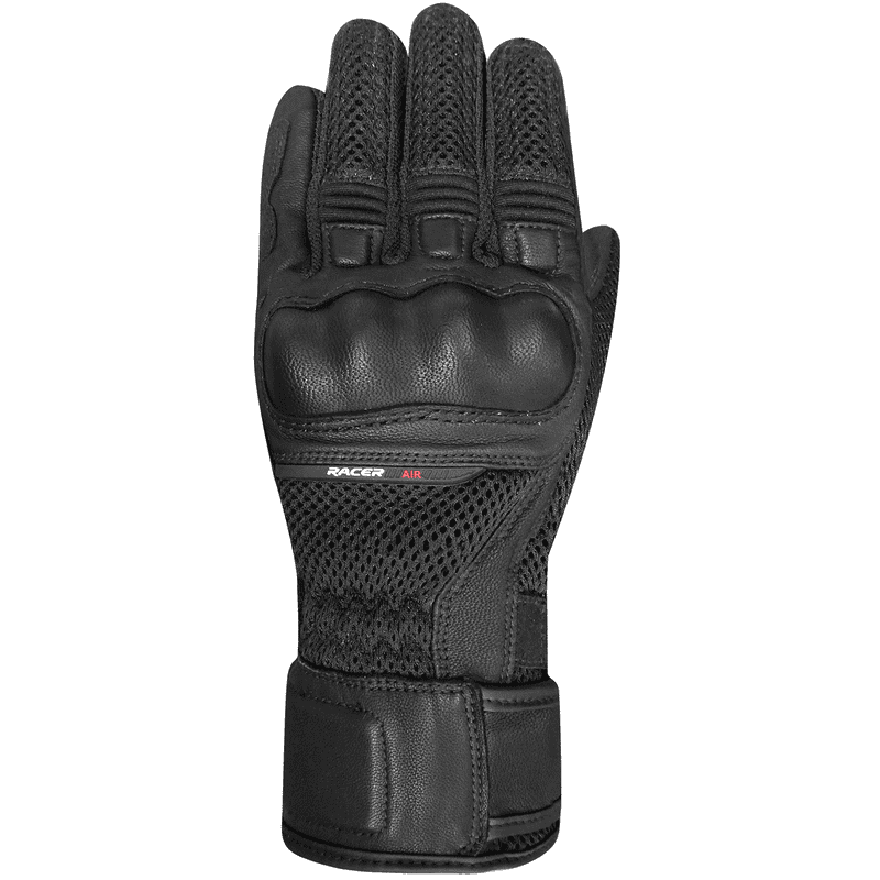 RĘKAWICE SKÓRZANO-TEKSTYLNE RACER OCTO BLACK/BLACK 
