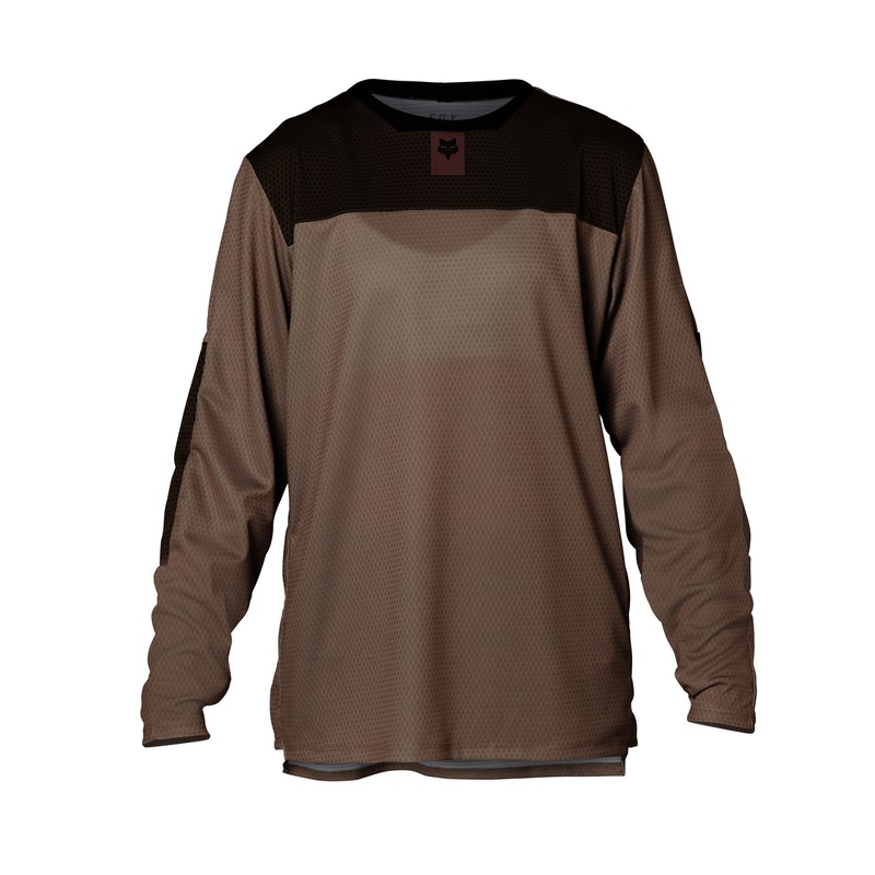 KOSZULKA ROWEROWA Z DŁUGIM RĘKAWEM FOX JUNIOR DEFEND MOCHA  ENDURO CROSS