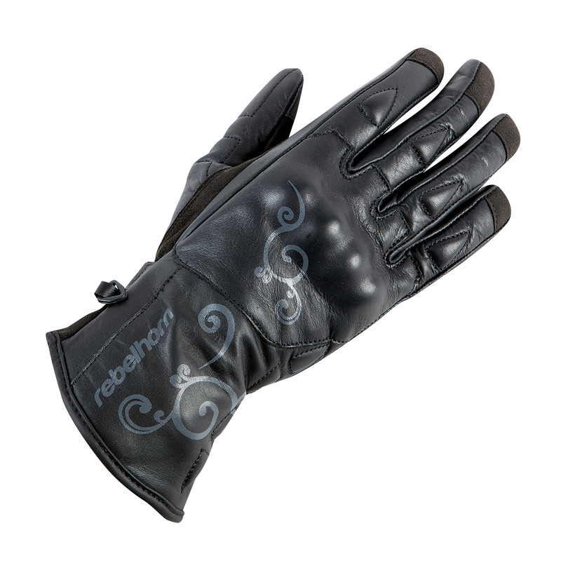 RĘKAWICE SKÓRZANE REBELHORN OPIUM LADY BLACK 