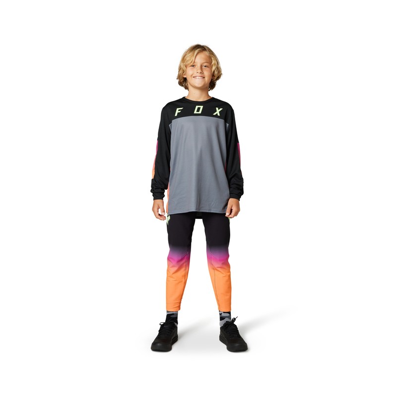 KOSZULKA ROWEROWA Z DŁUGIM RĘKAWEM FOX JUNIOR FLEXAIR PEWTER  ENDURO CROSS