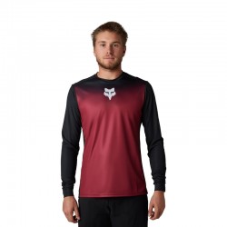 KOSZULKA ROWEROWA Z DŁUGIM RĘKAWEM FOX RANGER KEEL BORDEAUX  ENDURO CROSS