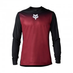 KOSZULKA ROWEROWA Z DŁUGIM RĘKAWEM FOX RANGER KEEL BORDEAUX  ENDURO CROSS