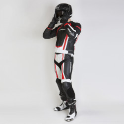 KURTKA SKÓRZANA REBELHORN PISTON II BLACK/WHITE/FLO RED 