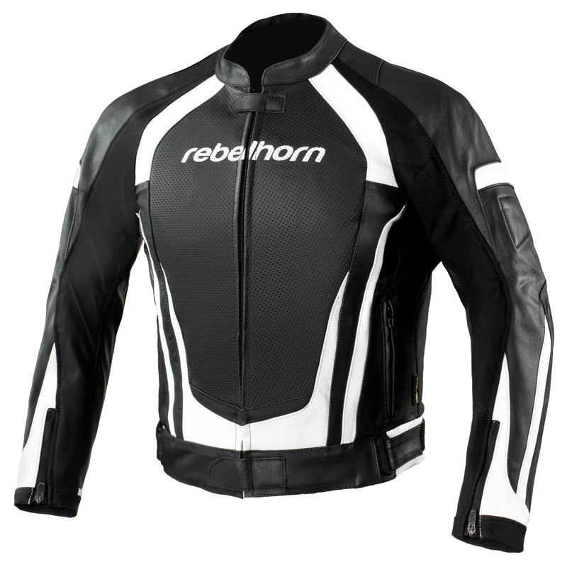 KURTKA SKÓRZANA REBELHORN PISTON II BLACK/WHITE 