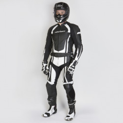 SPODNIE SKÓRZANE REBELHORN PISTON II BLACK/WHITE 