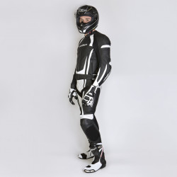 SPODNIE SKÓRZANE REBELHORN PISTON II BLACK/WHITE 