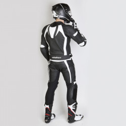 SPODNIE SKÓRZANE REBELHORN PISTON II BLACK/WHITE 