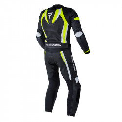 KURTKA SKÓRZANA REBELHORN PISTON II PRO BLACK/WHITE/FLO YELLOW 