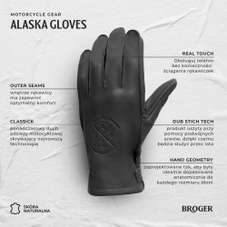 RĘKAWICE SKÓRZANE BROGER ALASKA VINTAGE SAND 3XL