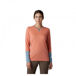 KOSZULKA ROWEROWA Z DŁUGIM RĘKAWEM FOX LADY DEFEND SALMON  ENDURO CROSS