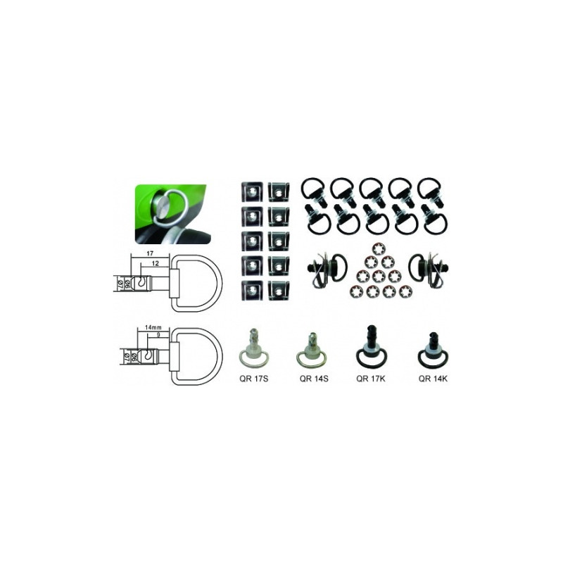 ŚRUBKI SZYBKIEGO MONTAŻU KEITI QUICK RELEASE FASTENER BLACK 17MM (10SZT)