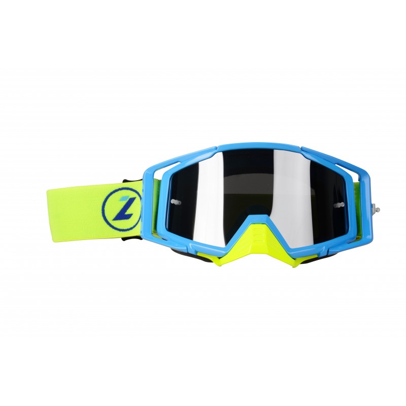 LAZER Gogle - Race Style Mirror Blue - Blue - Yellow Fluo (kol. Mirror Srebrny)