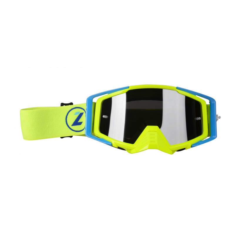 LAZER Gogle - Race Style Mirror Yellow Fluo - Blue - Yellow Fluo (kol. Mirror Srebrny)
