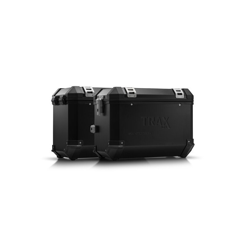 KOMPLETNY ZESTAW KUFRÓW BOCZNYCH TRAX ION I STELAŻ SW-MOTECH BLACK 45/45L. HONDA XL750 TRANSALP (22-