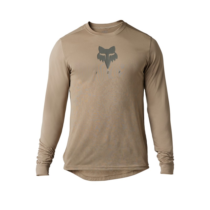 KOSZULKA ROWEROWA Z DŁUGIM RĘKAWEM FOX RANGER TRU DRI MOCHA  ENDURO CROSS