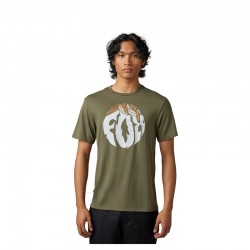 T-SHIRT FOX TURNOUT TECH OLIVE GREEN  ENDURO CROSS