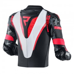 KURTKA SKÓRZANA REBELHORN REBEL BLACK/WHITE/FLO RED 