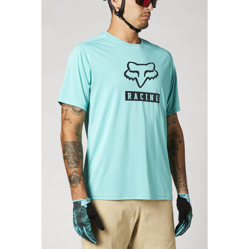 KOSZULKA ROWEROWA FOX RANGER BLOCK TEAL  ENDURO CROSS