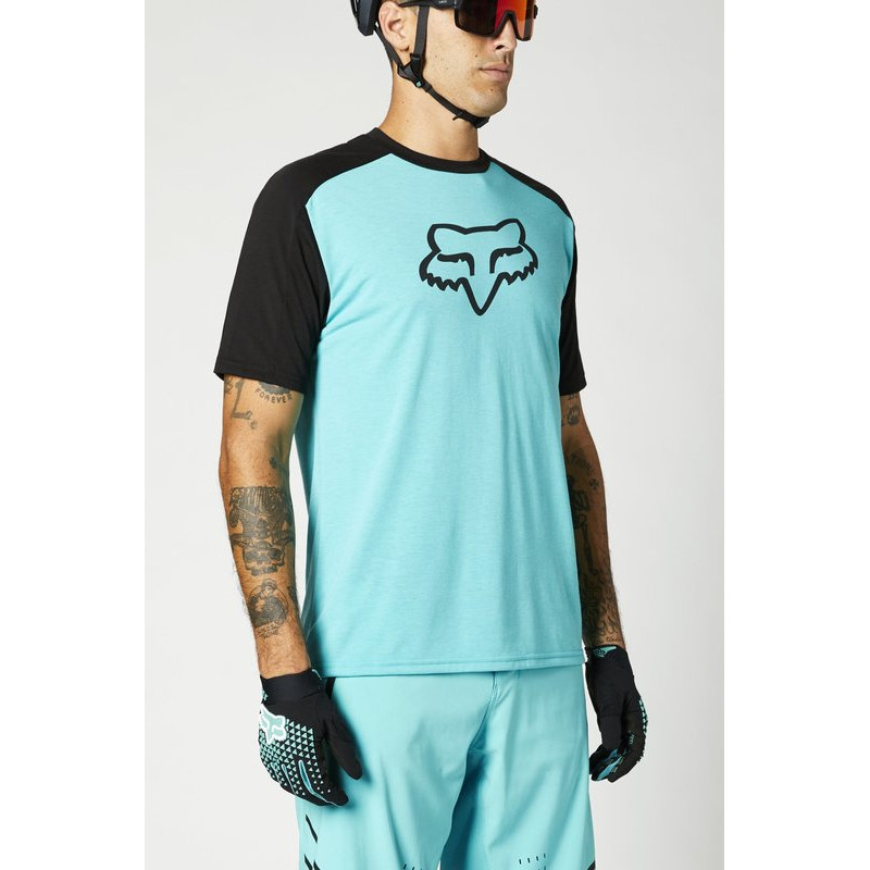 KOSZULKA ROWEROWA FOX RANGER DR TEAL  ENDURO CROSS