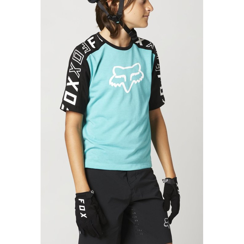KOSZULKA ROWEROWA FOX JUNIOR RANGER DR TEAL  ENDURO CROSS