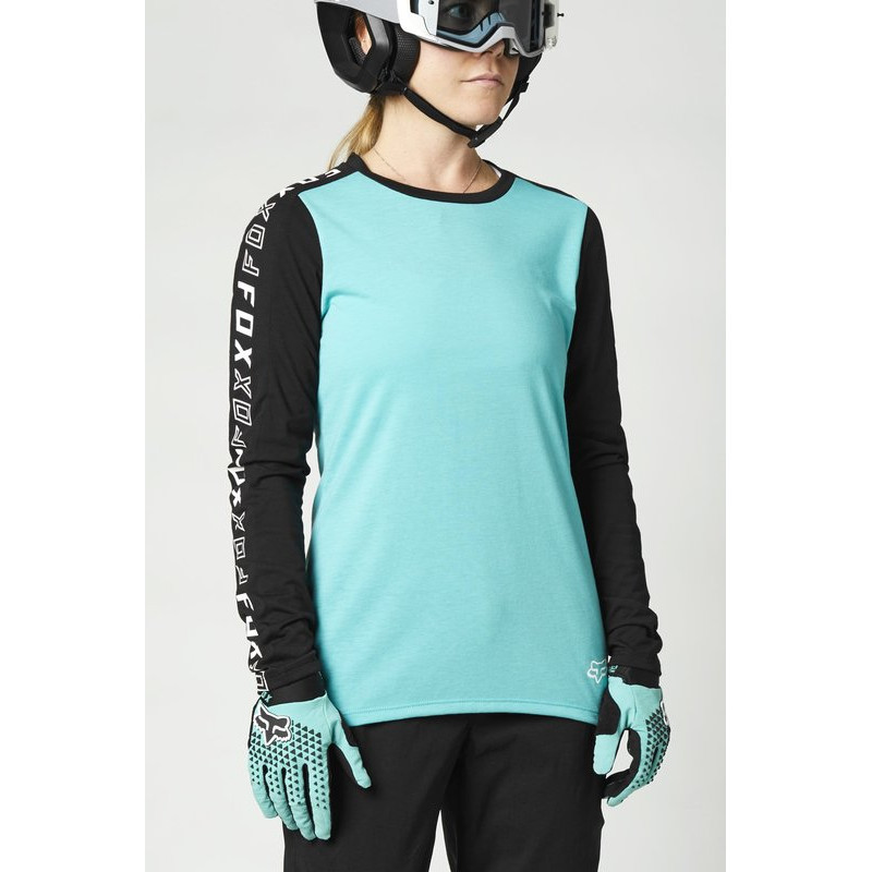 KOSZULKA ROWEROWA FOX LADY Z DŁUGIM RĘKAWEM RANGER DR TEAL  ENDURO CROSS